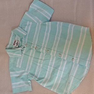 Red Rivet Toddler Boy Short-Sleeve Striped Shirt - 4T - Lt Green / Cream